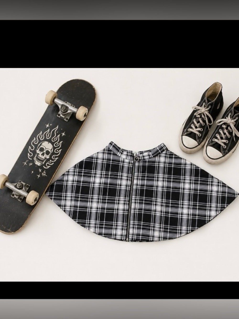 Hot Topic Plaid O-Ring Zip Skater Skirt Size Small Mall Goth Y2K Emo Punk